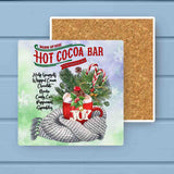 Vintage Joy Hot Cocoa Winter Scarf Absorbant Stone Coaster