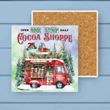 Mobile Hot Cocoa Truck Winter Christmas Stone Coaster