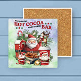 Santa's Reindeer Hot Cocoa Bar Christmas Stone Coaster