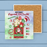 Santa's Peppermint Hot Cocoa Christmae Stone Coaster