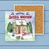North Pole Santa's Workshop Christmas Stone Coaster