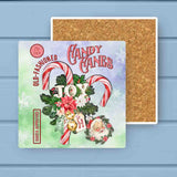 Candy Canes Handmade Happiness Christmas Stone Coaster
