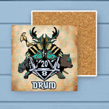 Set of 12 Classes D20 Fantasy RPG Absorbent Stone Coaster